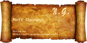 Neff Gyöngyi névjegykártya